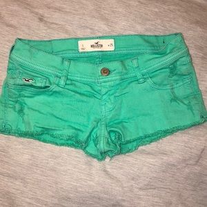 Green Hollister Jean Shorts